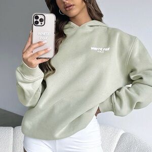 White Fox Hoodie - Light green - size L/XL - excellent condition